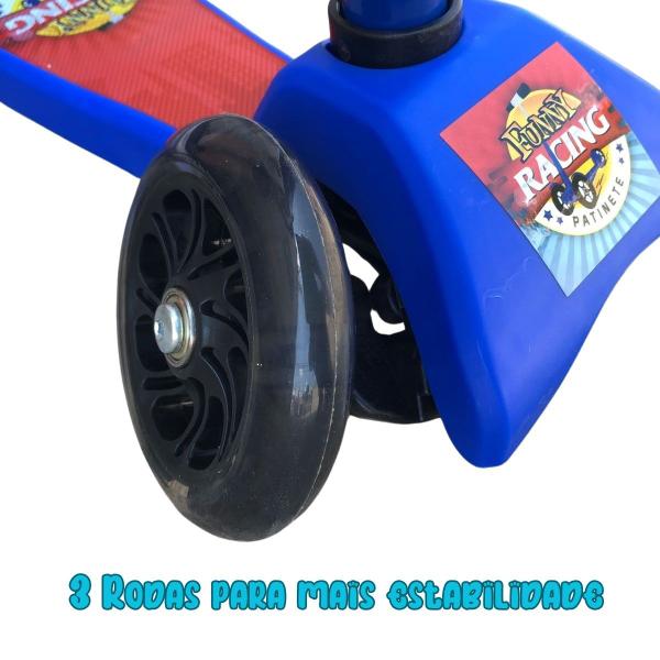 Imagem de Patinete 3 Rodas Funny Racing Com Freio E Ajuste Altura Roxo