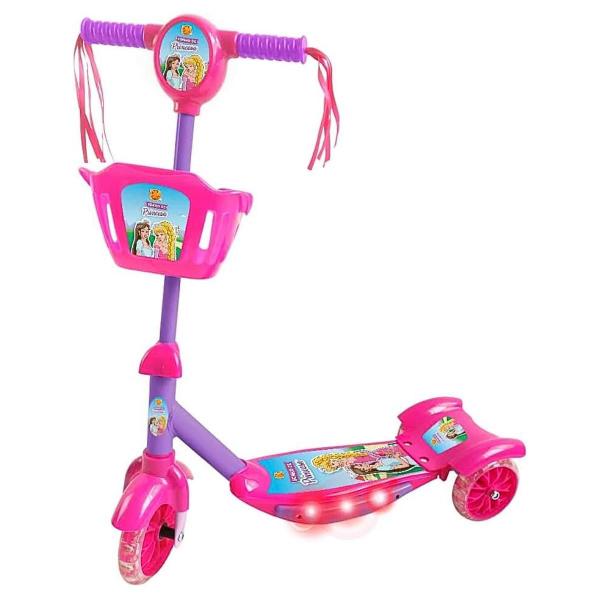 Imagem de Patinete 3 Rodas Infantil Musical Com Luzes E Cesta 