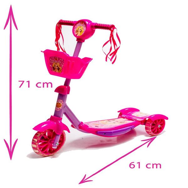 Imagem de Patinete 3 Rodas Infantil Musical Dm Toys Menina + Garrafa