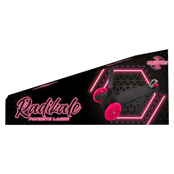 Imagem de Patinete 4 Rodas Infantil Regulável Rosa Com Luzes