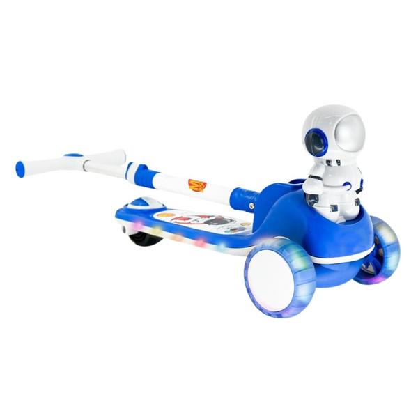 Imagem de Patinete Astronauta Radical Infantil Dobrável 3 Rodas Com Luz Led DM Toys DMR6814