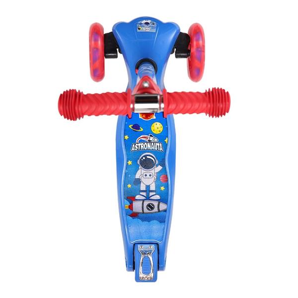 Imagem de Patinete Astronauta Radical Trinete 3 Rodas Infantil com Luzes Led DM Toys DMR6866 Azul