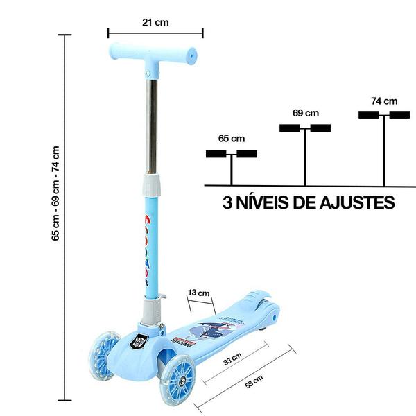 Imagem de Patinete Azul para Criança 3 Rodas De Silicone para Meninos