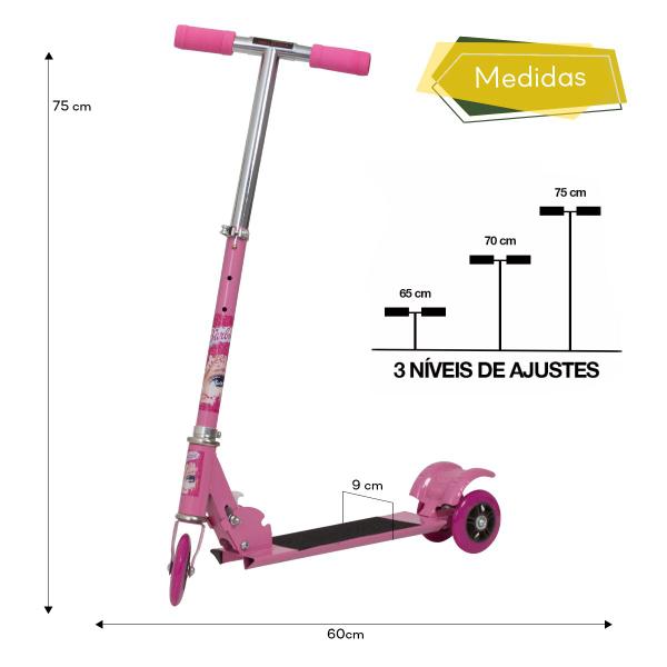 Imagem de Patinete Barbie Feminino Radical Com Regulagem de Altura