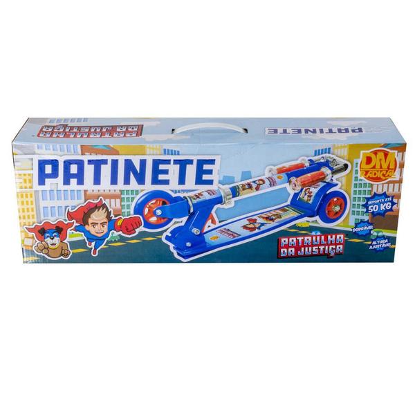 Imagem de Patinete Brinquedo Patrulha da Justiça Azul Presente Capacete