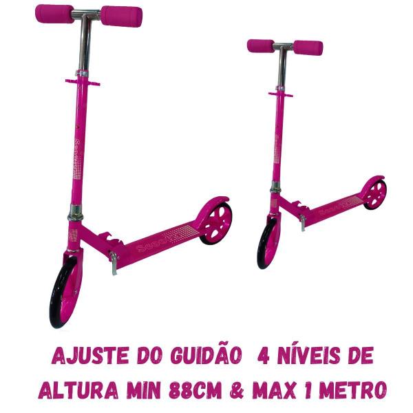 Imagem de Patinete Crianças Jovens E Adultos Ajustável Rosa 100Kg