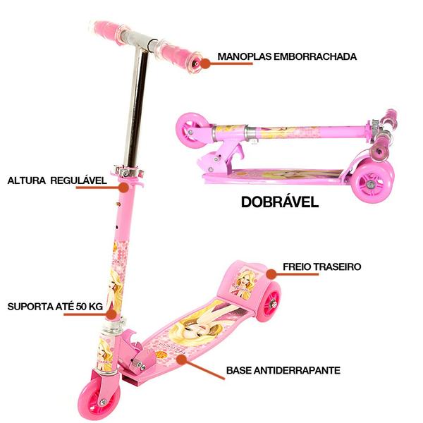 Imagem de Patinete de 3 Rodas Radical Top Belinda Rosa - DM Radical DM