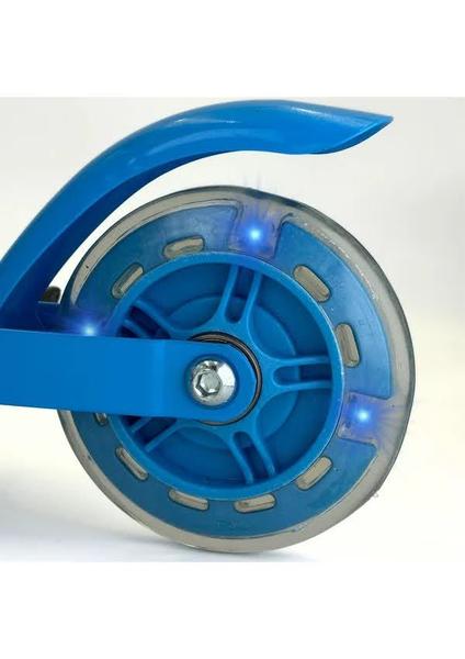 Imagem de Patinete Infantil 2 Rodas Com Led Até 45kg + Capacete Azul