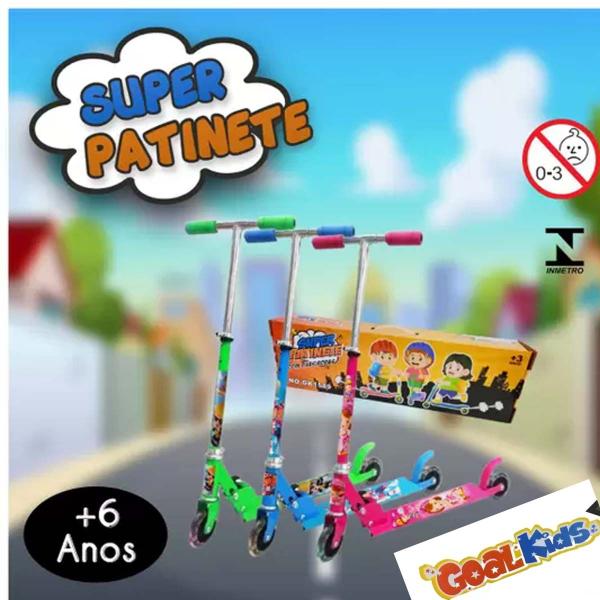 Imagem de Patinete Infantil 2 Rodas Luzes Dobravel Meninas  Scooter