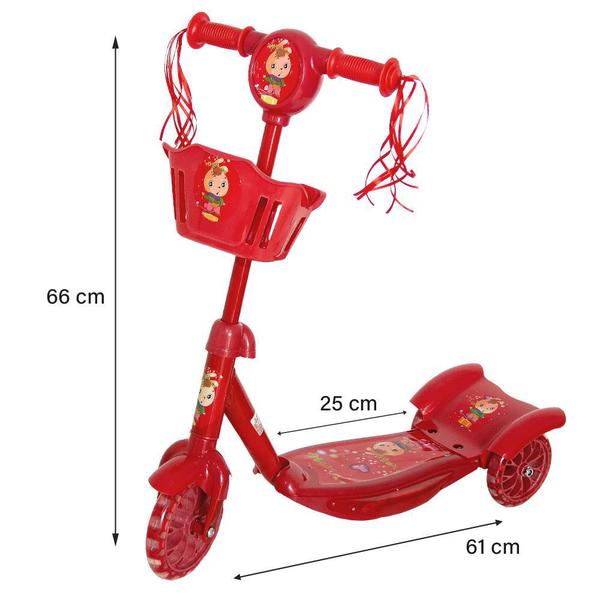 Imagem de Patinete Infantil 3 Anos Radical com Led Rodas com Cesta