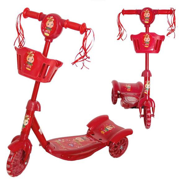 Imagem de Patinete Infantil 3 Anos Radical com Led Rodas com Cesta