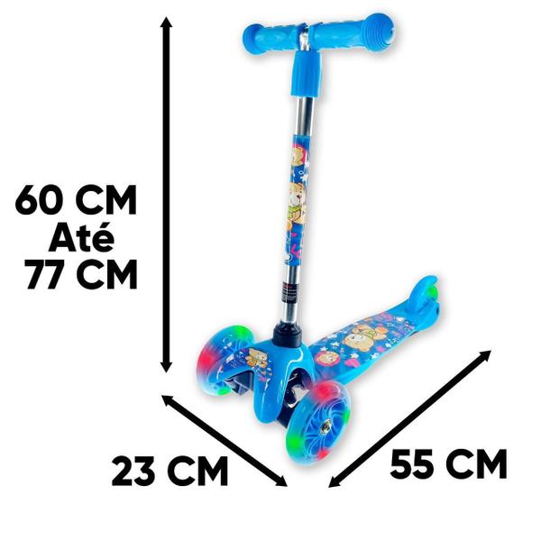 Imagem de Patinete Infantil 3 Rodas Ajustavel Com Led ul