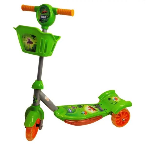 Imagem de Patinete Infantil 3 Rodas C/Cesta Luz e Som Alien Wellmix