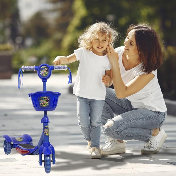 Imagem de Patinete Infantil 3 Rodas Cestinha Família Arqueira Azul