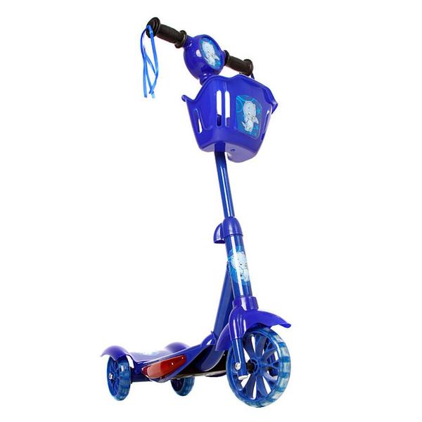 Imagem de Patinete Infantil 3 Rodas com Led e Som Azul Art Brink