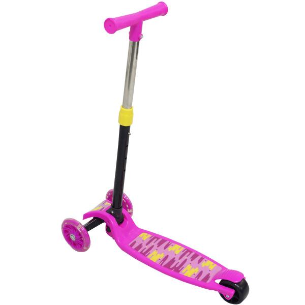 Imagem de Patinete Infantil 3 Rodas em Pvc Freio Dobrável Altura Ajustável Menina Rosa Importway Bw-283 Rs