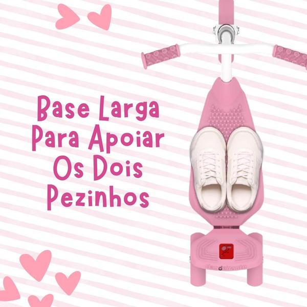 Imagem de Patinete Infantil 3 Rodas Hello Kitty Rosa Cestinha Criança