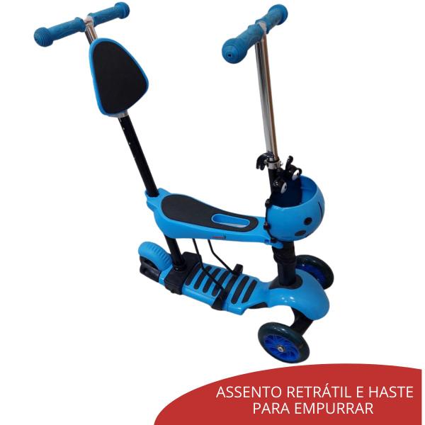 Imagem de Patinete Infantil 3 Rodas Importway 3 Em 1 Azul Com Banco