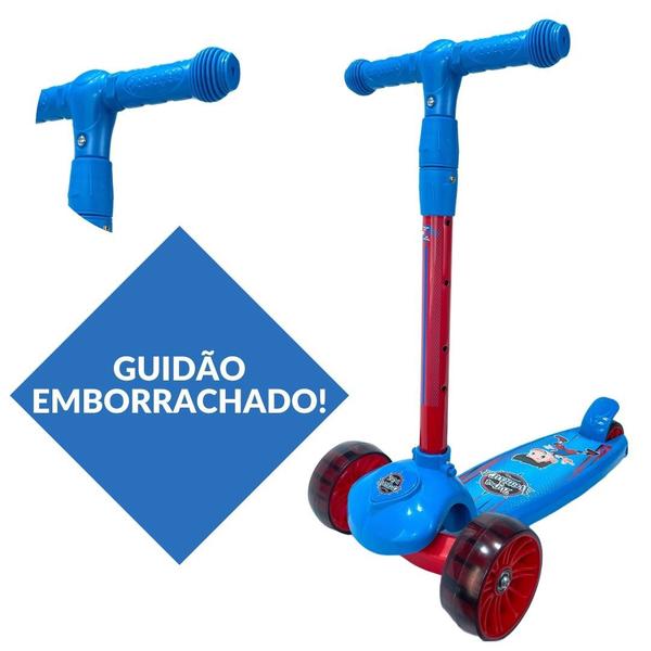 Imagem de  Patinete Infantil 3 Rodas Menino Masculino Azul Luz Led Inf