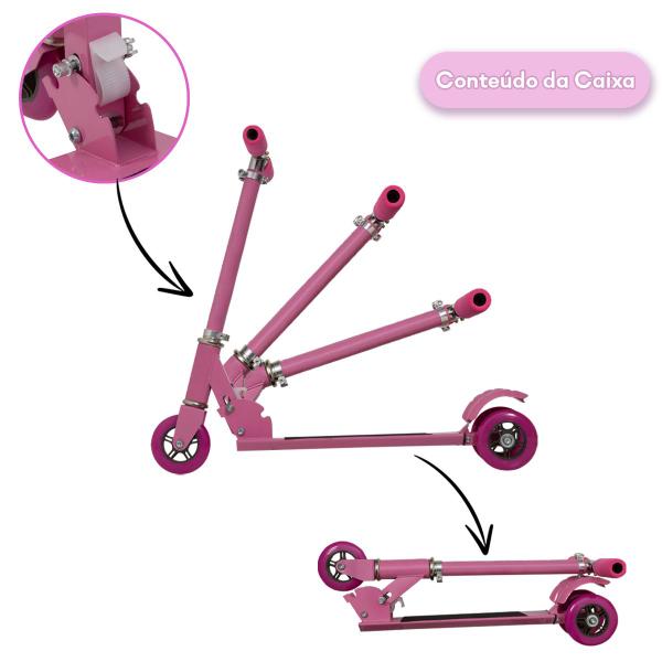 Imagem de Patinete Infantil 3 Rodas Rosa Barbie Filme Envio Imediato