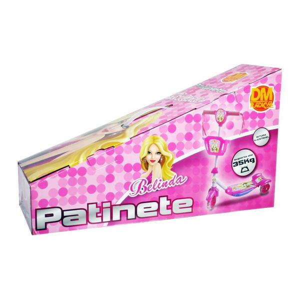 Imagem de Patinete Infantil 3 Rodas Rosa Com Som E Luz - Dm Toys