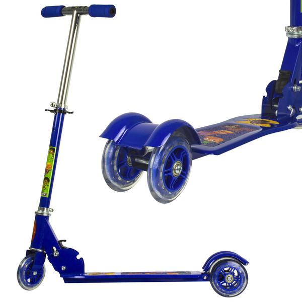 Imagem de Patinete Infantil 3 Rodas Super Heróis Menino Com Ajuste De Altura Zippy Toys Azul