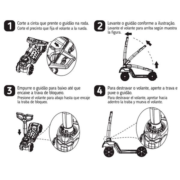 Imagem de Patinete Infantil 4 Rodas Dobrável Lilás Com Regulagem de Altura Mini Scooty Calesita