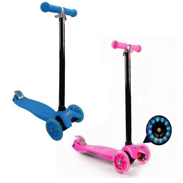 Imagem de Patinete Infantil 4 Rodas Menina Menino Spin Roller Luzes Rodinha Led Grande