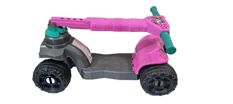 Imagem de Patinete Infantil 4 rodas Menina Rosa - 2 a 5 anos - 64cm Altura - 4 Regulagens Altura - Dobrável - Certificado Inmetro