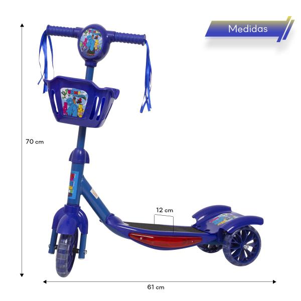 Imagem de Patinete Infantil Azul Led Turma do Problems Envio Imediato