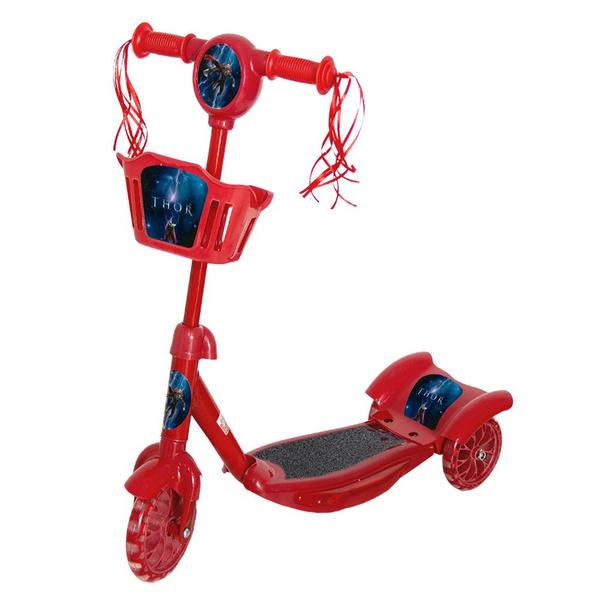 Imagem de Patinete Infantil Criança 4 Anos Thor Vermelho Cesta Toys 2U