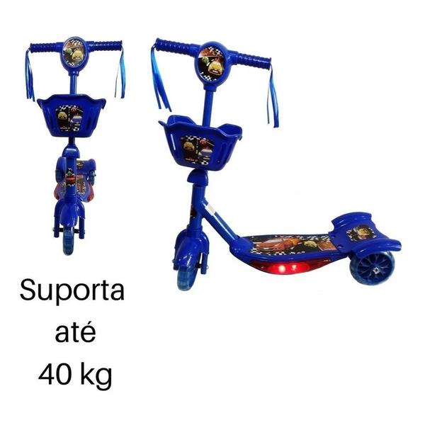 Imagem de Patinete Infantil Criança Luz Led Música 3 Rodas Azul Rosa 