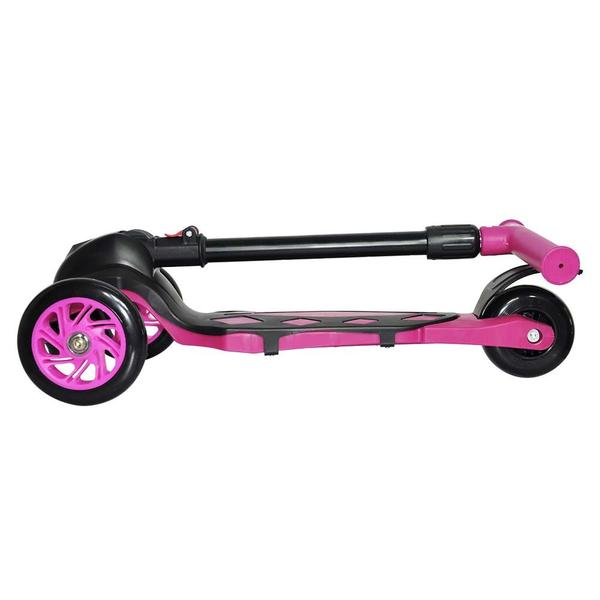 Imagem de Patinete infantil de plástico e metal dobrável com 03 rodas até  40kg power rosa