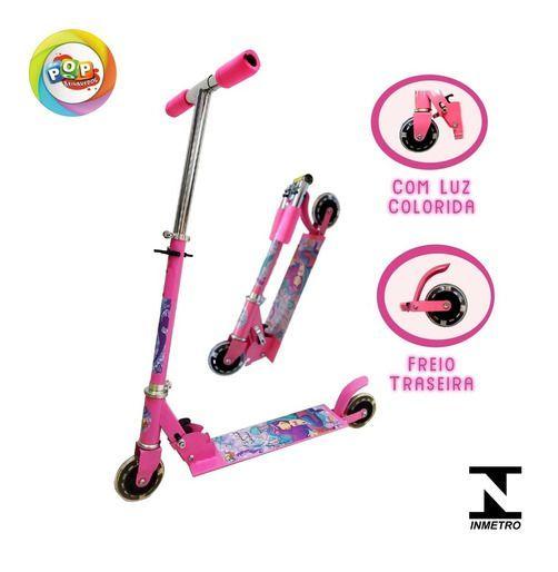 Imagem de Patinete Infantil Dobrável 2 Rodas C/ Luz Alumínio 40kg