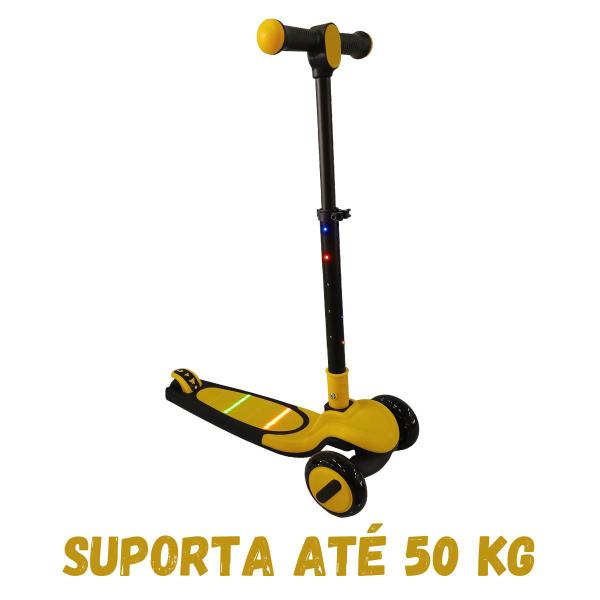 Imagem de Patinete Infantil dobrável com Led 3 rodas scooter até 50Kg Dream Light amarelo