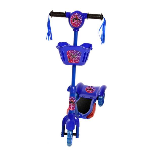 Imagem de Patinete Infantil Homem Aranha 3 Rodas Com Led Azul