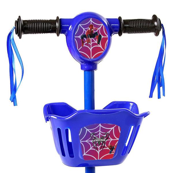 Imagem de Patinete Infantil Homem Aranha 3 Rodas Com Led Azul