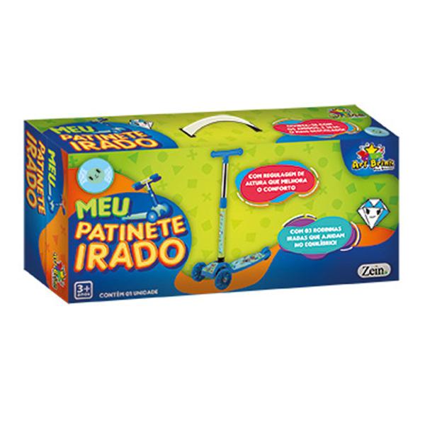 Imagem de Patinete Infantil Irado Boy 3 Rodas com Luzes Brinquedo Menino Dobrável Azul Radical