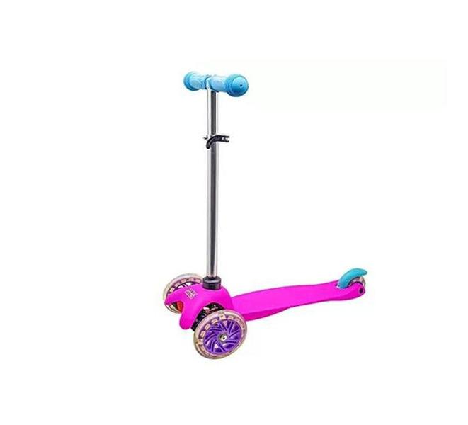 Imagem de Patinete Infantil Menina 3 Rodas Com Luz Led Suporta 30Kg Roxo Com Azul Best Race