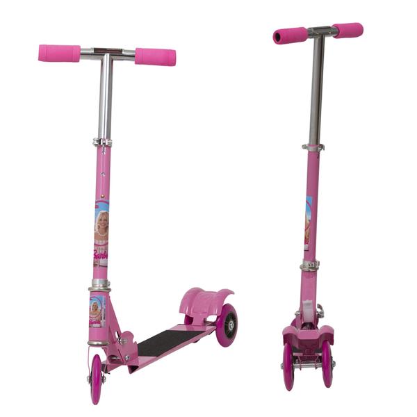 Imagem de Patinete Infantil Menina Barbie FIlme Ajustável Dobrável