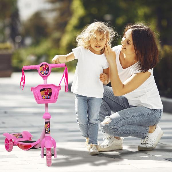 Imagem de Patinete Infantil Menina Com Led Mundo de Kaboo Ajustável