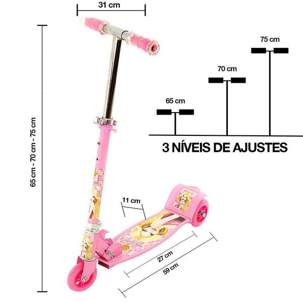 Imagem de Patinete Infantil para Meninas 3 Rodas Belinda Rosa - DM Rad