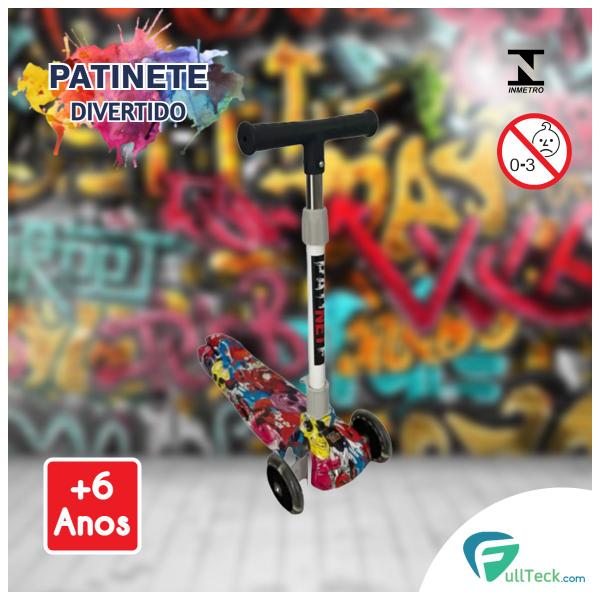 Imagem de Patinete Infantil Radical 3 Rodas Divertido Dobrável 40kg