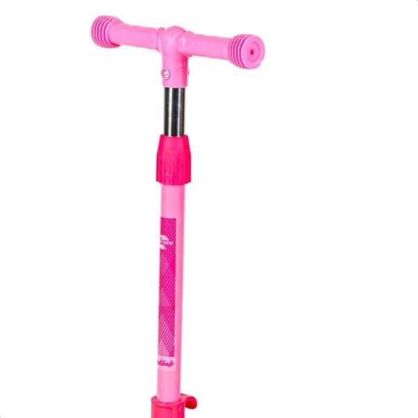 Imagem de Patinete Infantil Rosa 3 Rodas Led  Kit De Proteção Meninas