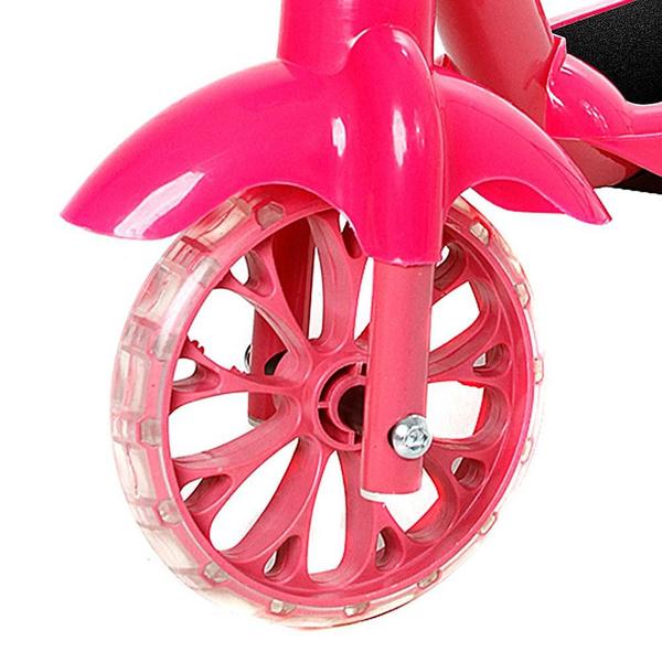 Imagem de Patinete Infantil Rosa da LOL 3 Rodas Com Led e Som