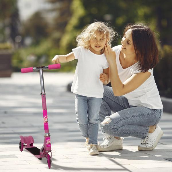 Imagem de Patinete Infantil Scooter Barbie Dobrável Resistente Rosa