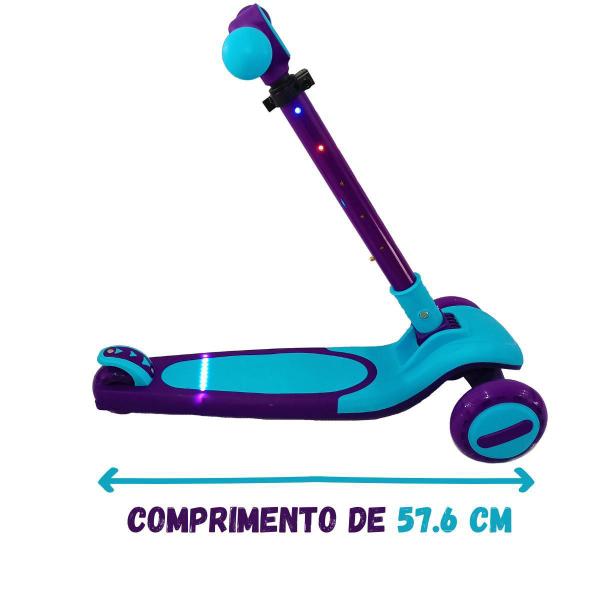 Imagem de Patinete Infantil Scooter Dobrável Led 3 Rodas Até 50Kg