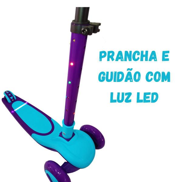 Imagem de Patinete Infantil Scooter Dobrável Led 3 Rodas Até 50Kg