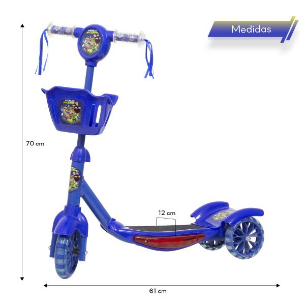 Imagem de Patinete Infantil Scooter Família Arqueira Cesta Luz e Som