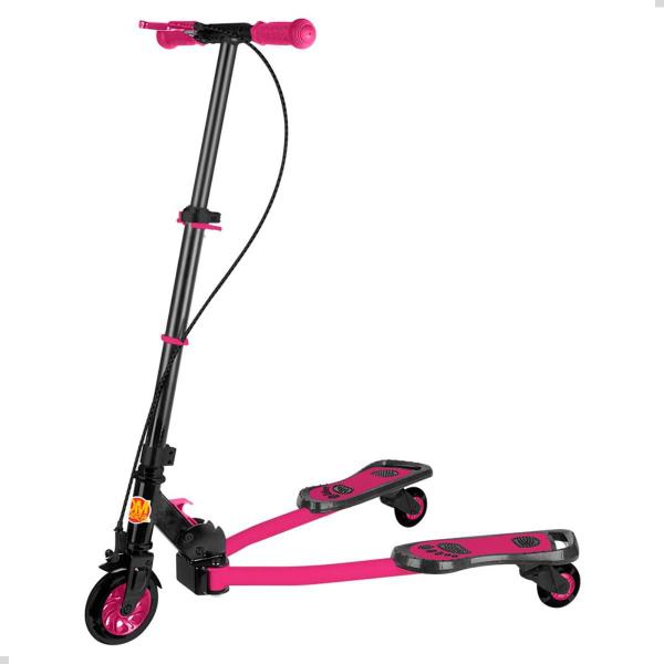 Imagem de Patinete Infantil Ski Trinete Frog Rosa Articulado 3 Rodas 60kg